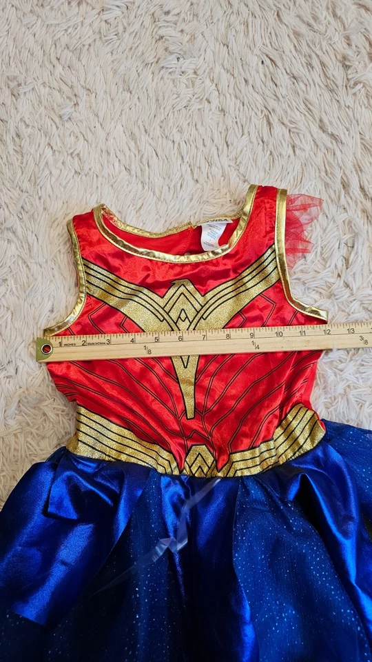 Vestido Princesa Disney WW84 Wonder MUJER Niñas Rojo/Azul Poliéster Sin Mangas Talla S Foto 3 de 4