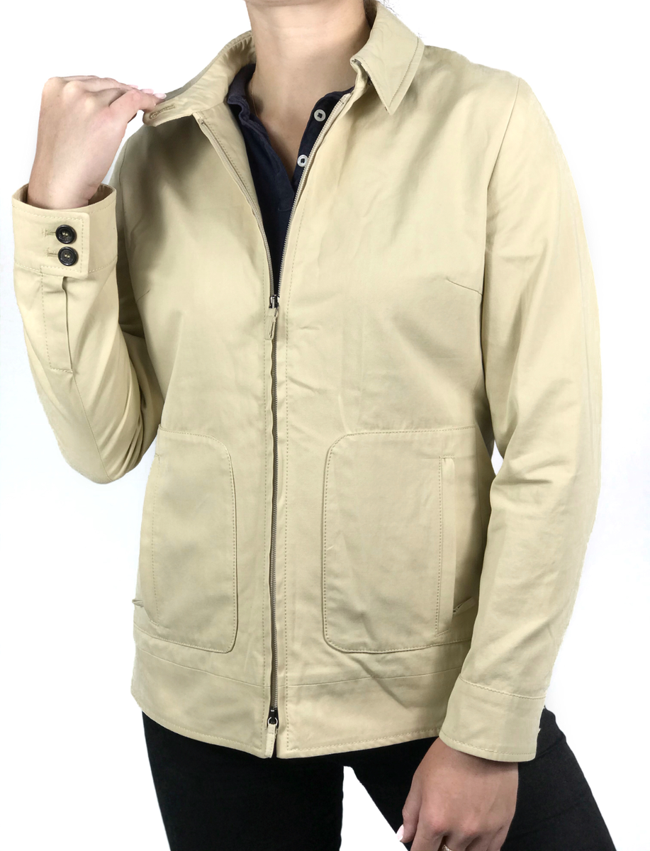 BURBERRY LONDON women's beige cotton coach jacket Size