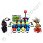 2 Player Arcade Control Kit - 2 Ball Top Joysticks, 20 LED Illuminated Buttons