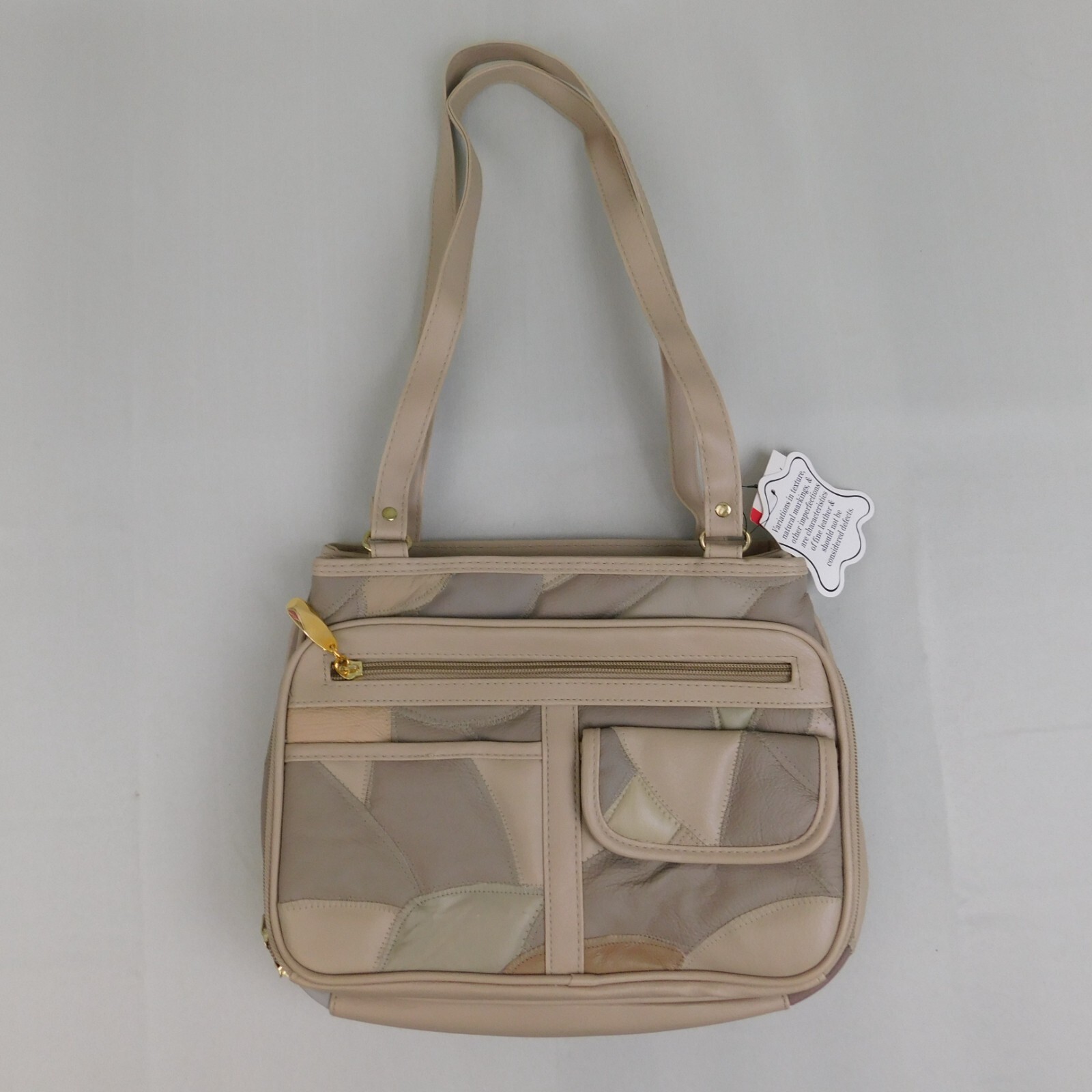 Vintage 90s NOS Simply Basic Patchwork Leather Sh… - image 1