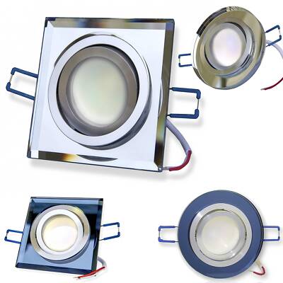 LED Einbaustrahler schwenkbar 1-9W GU10 230V Glas Einbau-Spot Strahler 75mm
