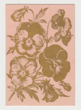 Playing Swap Cards  GENUINE 1 ONLY ENGISH SQUARE CORNER GOLD PANSIES APRICOT BKG