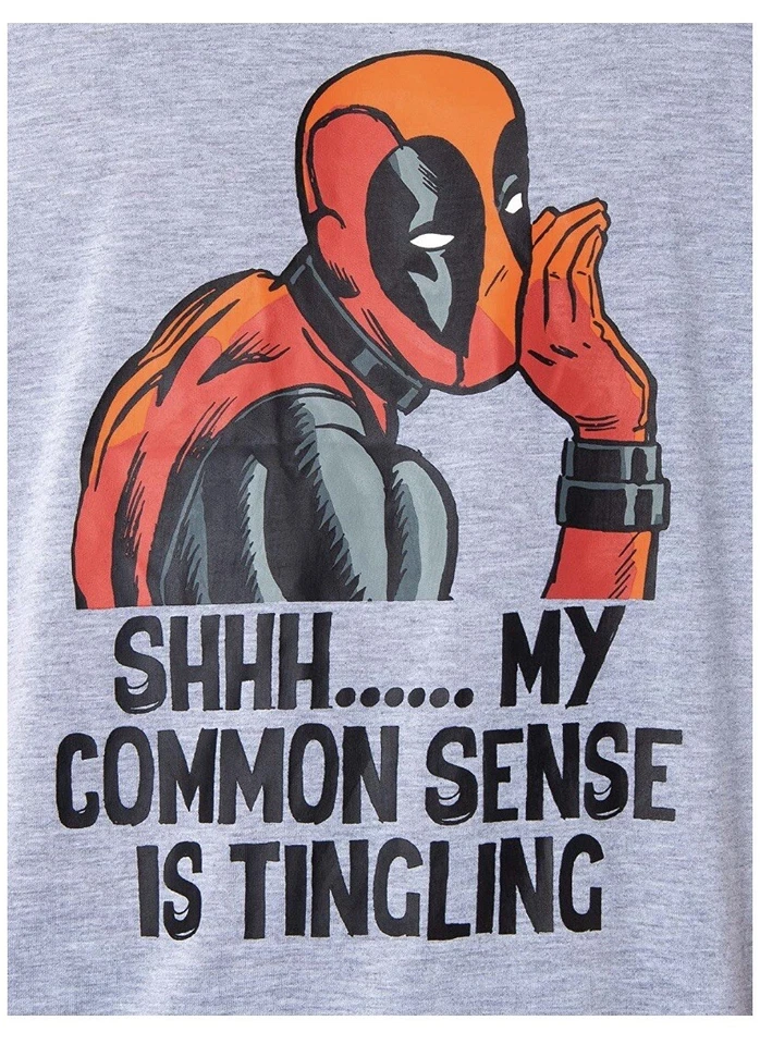 MARVEL DEADPOOL PIJAMA Conjunto Camiseta PANTALONES DE SALÓN HOMBRE TALLA XXXL 3XL Negro 2 Piezas Foto 2 de 4