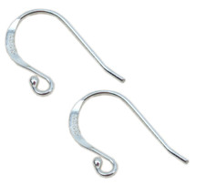 Sterling Silver Small Ear Wire with 1.5mm Ball End and Loop Findings DIY
