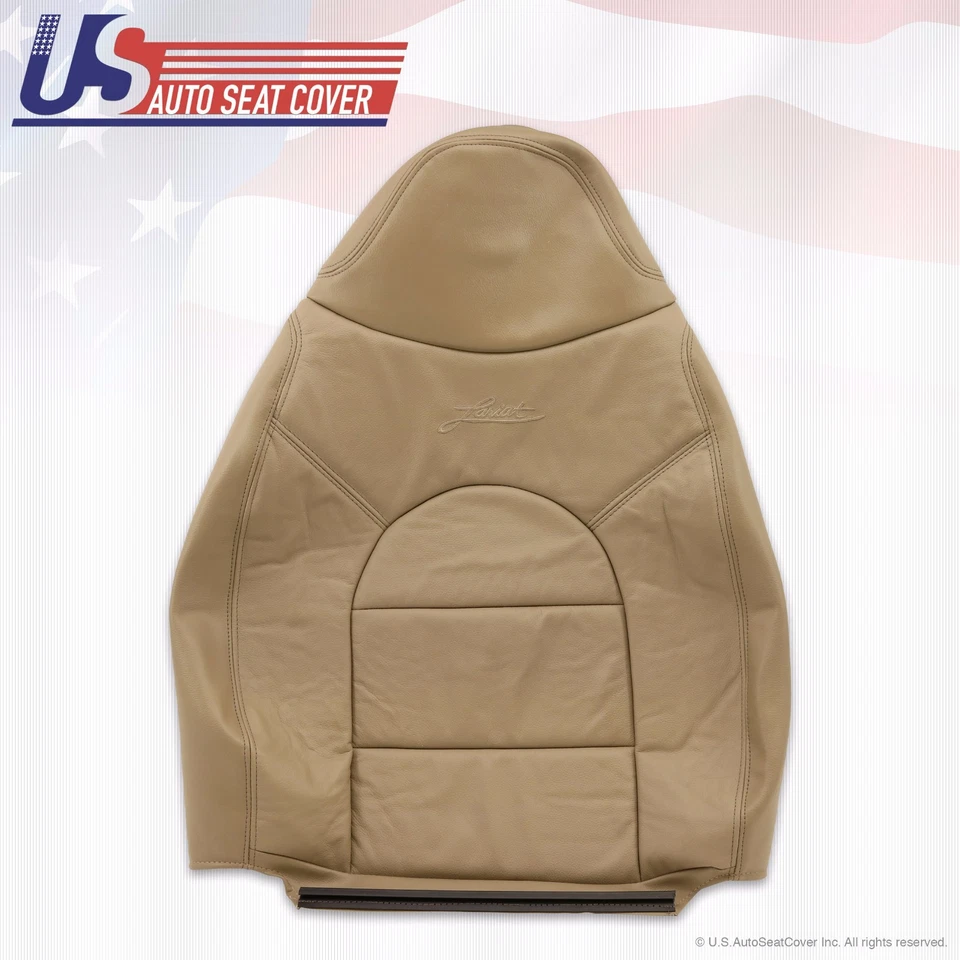 Кожаный чехол на сиденье верх-низ для водителя и пассажира 2000 Ford F350 Lariat желтовато-коричневый - Изображение 2 из 4