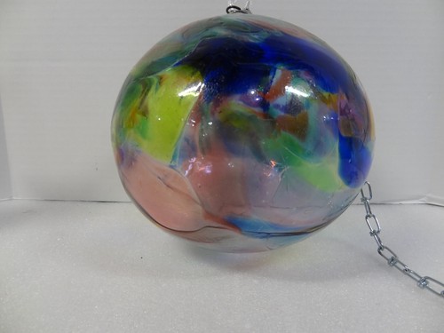 Orbe de vidrio artístico grande soplado a mano de colección 8" bola atrapasol arte adorno - Imagen 3 de 15