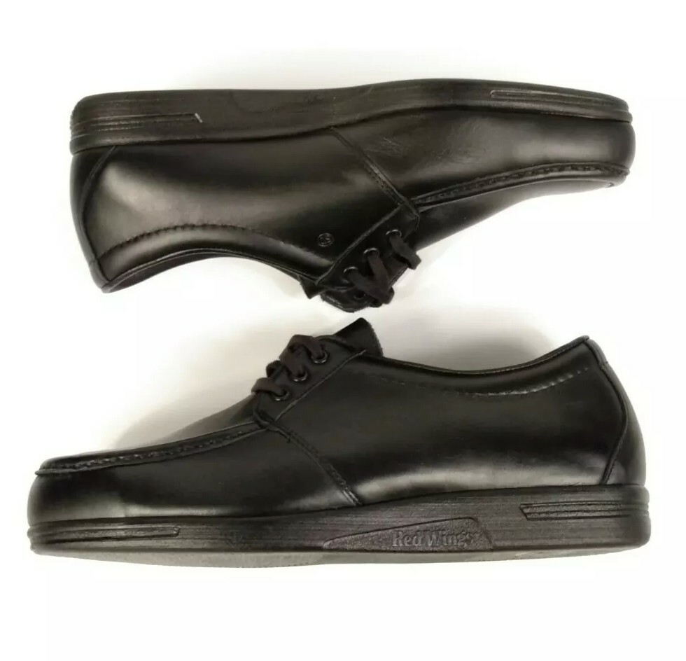 Red Wing Work Safety Men's Shoes Black Leather Steel Toe