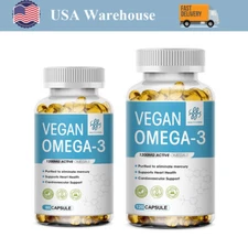 Vegan Omega-3 Capsules Improve Bad Mood,Relieve Stress,Strengthen Brain Pills