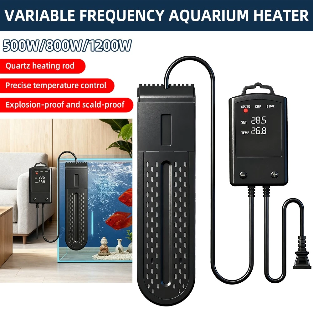 500-1200W Aquarium Heater Rod Fish Tank Submersible With Visible LED Display