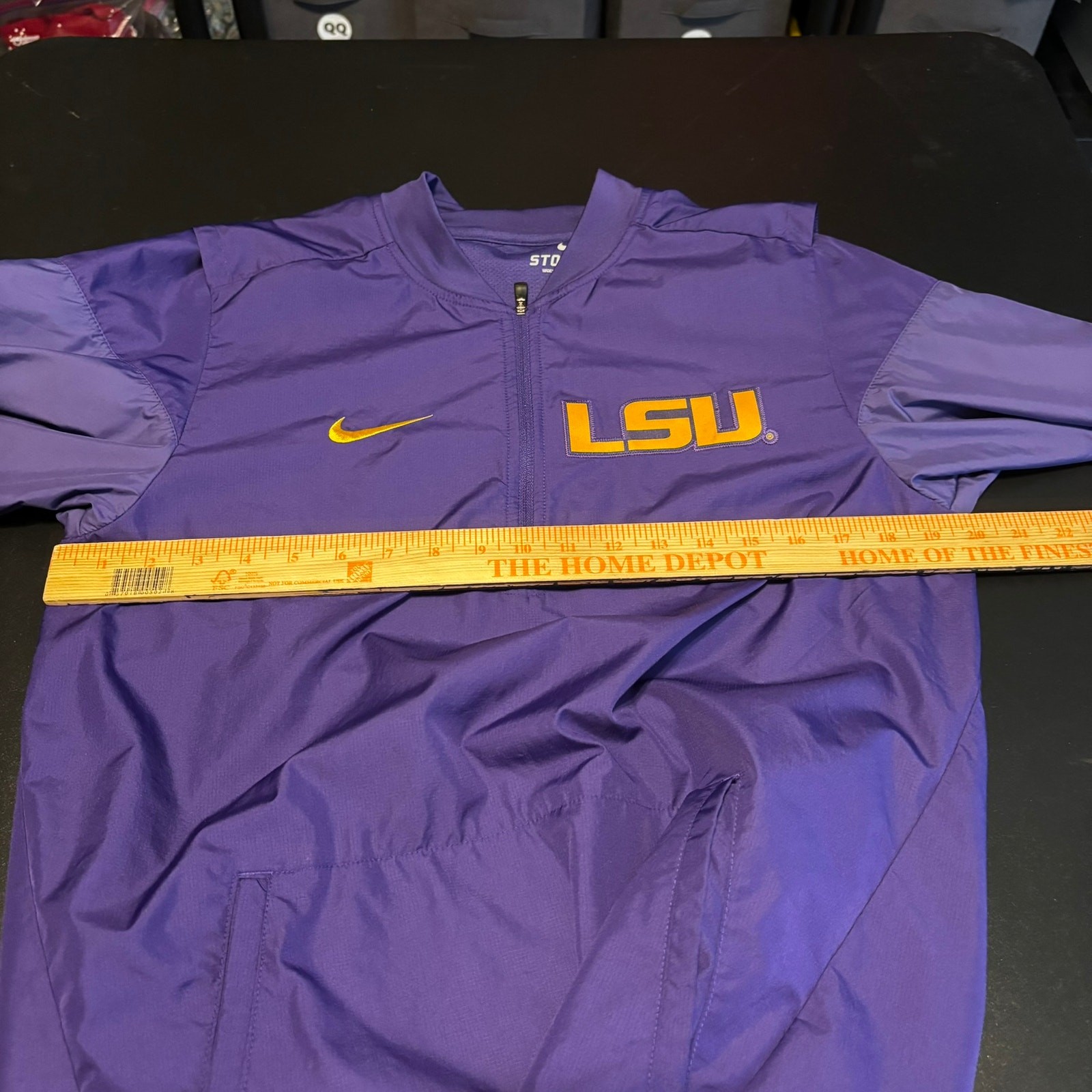 SACAI X NIKE Giacca a vento LSU Tigers Nike Storm Fit patch logo 1 4 zip taglia small viola