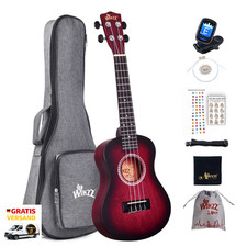 Konzertharfe 23 Zoll Rot Ukulele Anfänger Set