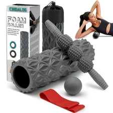 5 in 1 Foam Roller Set - Trigger Point Foam Back Roller, Muscle Roller Stick,...