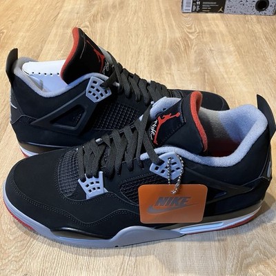 Nike Air Jordan 4 Retro Bred 2019 BRAND NEW Black Red 308497 060 Mens Size 14