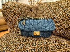 Borsa a tracolla KARL LAGERFELD PARIS blu AGYNESS trapuntata DENIM - ottime condizioni!