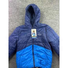 Eddie Bauer Reversible Puffer Jacket Youth L 14/16 Faux Fur Lined Hooded NWT