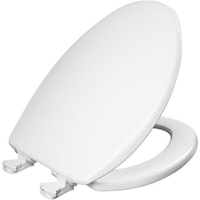 Elongated Closed Front Easy Clean Hinge Plastic Toilet Seat White #7300EC 000