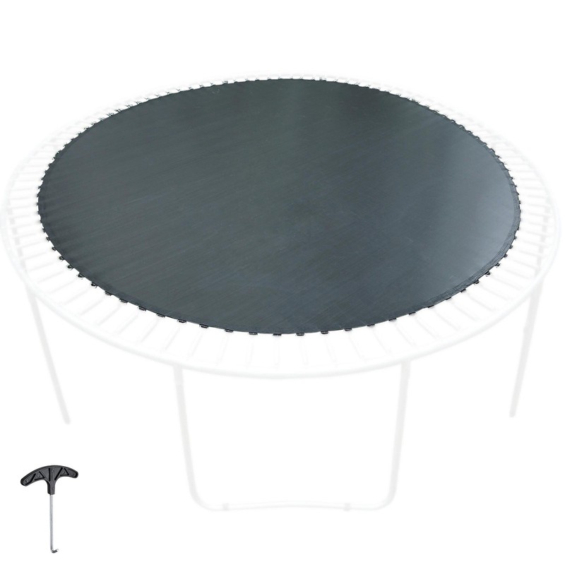 Round Waterproof Trampoline Mat Replacement Fits 14' Frame 72 Rings 7" Spring