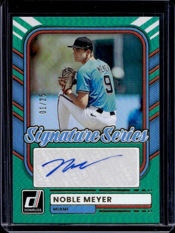 2026 Panini Donruss Noble Meyer Signature Series Teal Auto #/25 Marlins