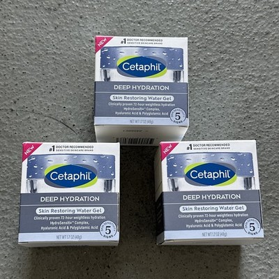 3x Cetaphil 72HR Deep Hydration Skin Restoring Water Gel Cream-1.7 oz. FREE SHIP