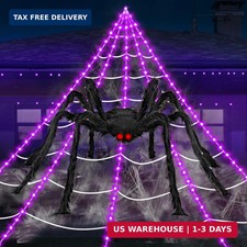 Halloween Decorations Outdoor Spider Web Lights, 23Ft 350 LED Light up Spider We
