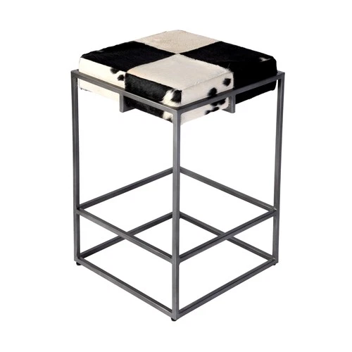 Butler Specialty Company Stinson 26.5" Hair on Hide Counter Stool - Black-White - Picture 5 of 7