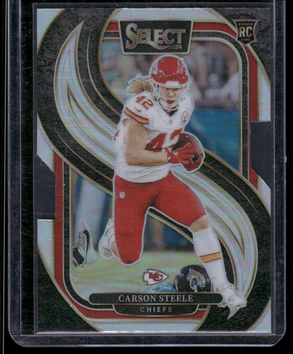 2024 Panini Select #142 Carson Steele Silver Prizm Die Cut