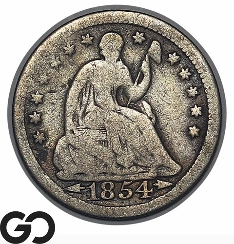1854-P Seated Liberty Half Dime — photo from another recent sale