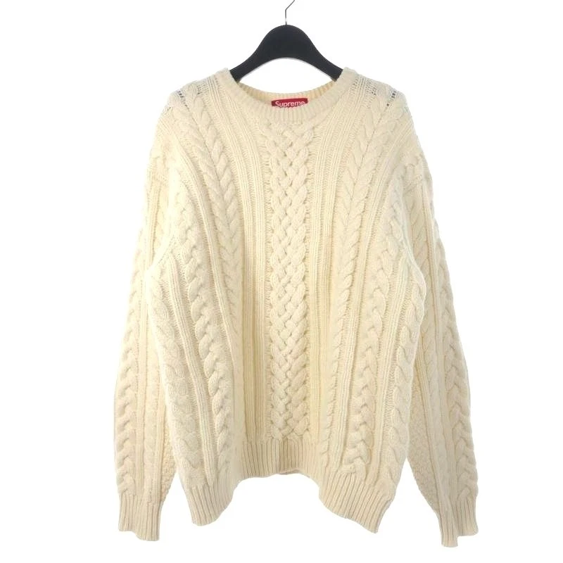 Supreme 23AW Applique Câble Tricot Pull Applique Câble Tricot Pull Logo S Iv