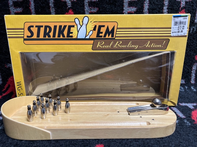 Table Bowling- Strike ‘Em WG-550 Real Bowling Action  Steel Ball & Pins Skittles