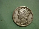 1938 P  Mercury Dime, Fine cond - album filler , actual coin in photo