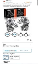 Pair Turbo Turbocharger w/ Gasket For Ford F150 Truck 2011-2012 3.5L V6 Ecoboost