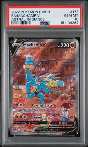 2022 POKEMON SWORD & SHIELD ASTRAL RADIANCE #172 FULL ART/MACHAMP V PSA 10