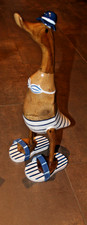 Bikini Badeanzug Ente Laufente Bambus Frau mit Badelatschen Bali H. 40cm NEU