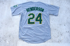 New!! Rickey Henderson Oakland Athletics A's Gray Baseball Jersey Men's Medium