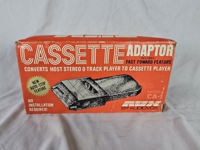Vintage Audiovox Cassette Adaptor for 8 Track Players   In Original Box Untested