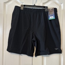 Speedo Men's Tech Volley Swim Shorts, Black, Size XL 36/38 New