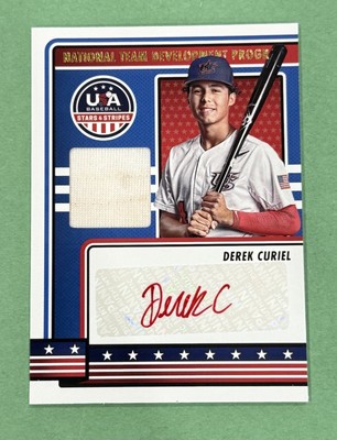 DEREK CURIEL 2023 USA Baseball Stars & Stripes GAME USED AUTO RELIC RED INK SP