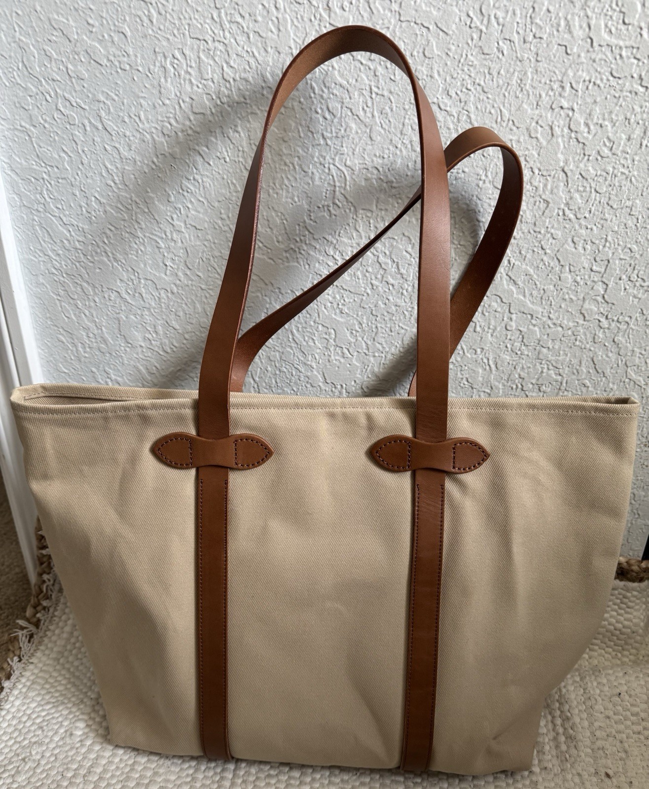 Filson Rugged Twill Large Open Tote Bag | Feather Grey | Made in Italy