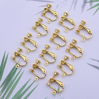 12 Pcs Flatback Ohrstecker Ohrringe Haken Ohrring-Clips Ohrringhaken