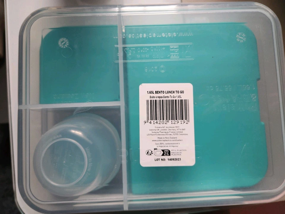 Lonchera Sistema to go Bento 1,65 L verde azulado aguamarina *NUEVA* Foto 2 de 2