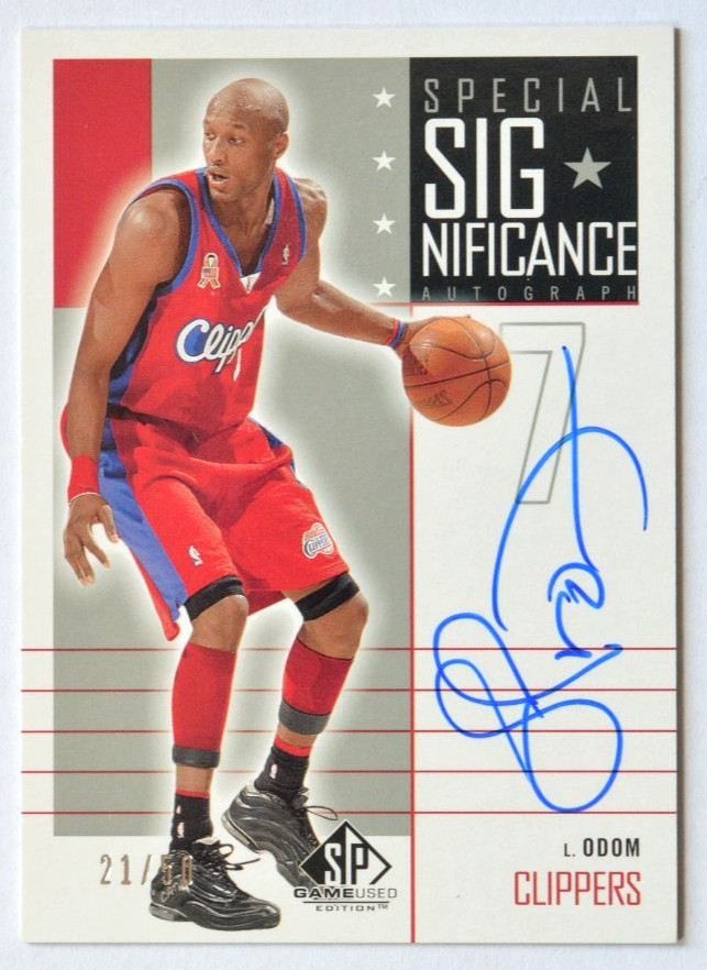 2002-03 Lamar Odom SP Game Used Edition On Card Auto SSP /50 #LO Mint Clippers view 1
