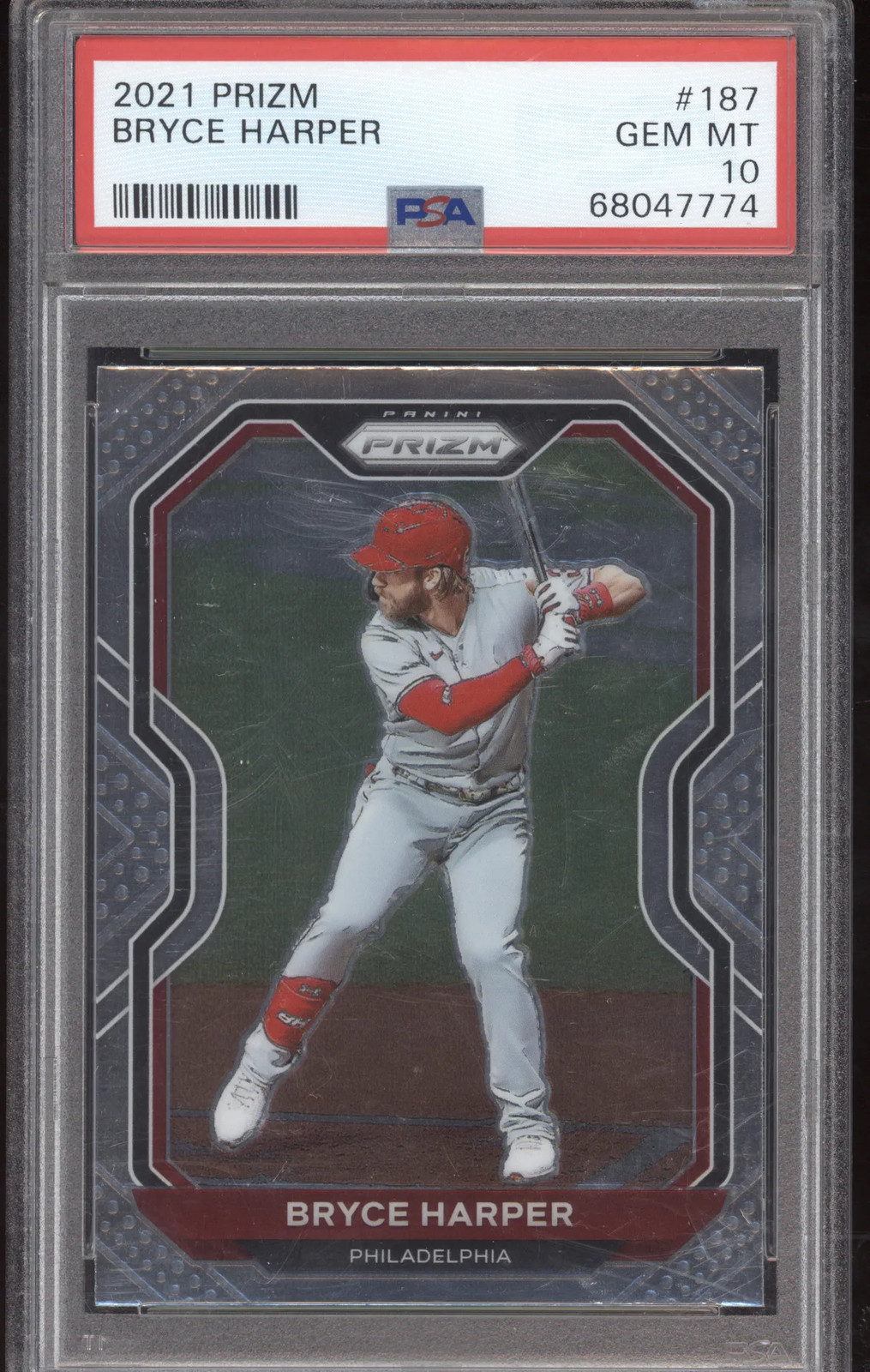 2021 Panini Prizm Bryce Harper #187 PSA 10 view 1