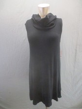 NWT Alya Size M Womens Black Knit Cowl Neck Sleeveless Stretch Sweater Dress 612