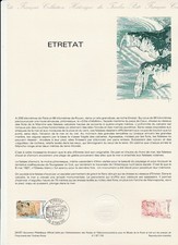 document philatélique officiel  les falaises de 76 Etretat   1987