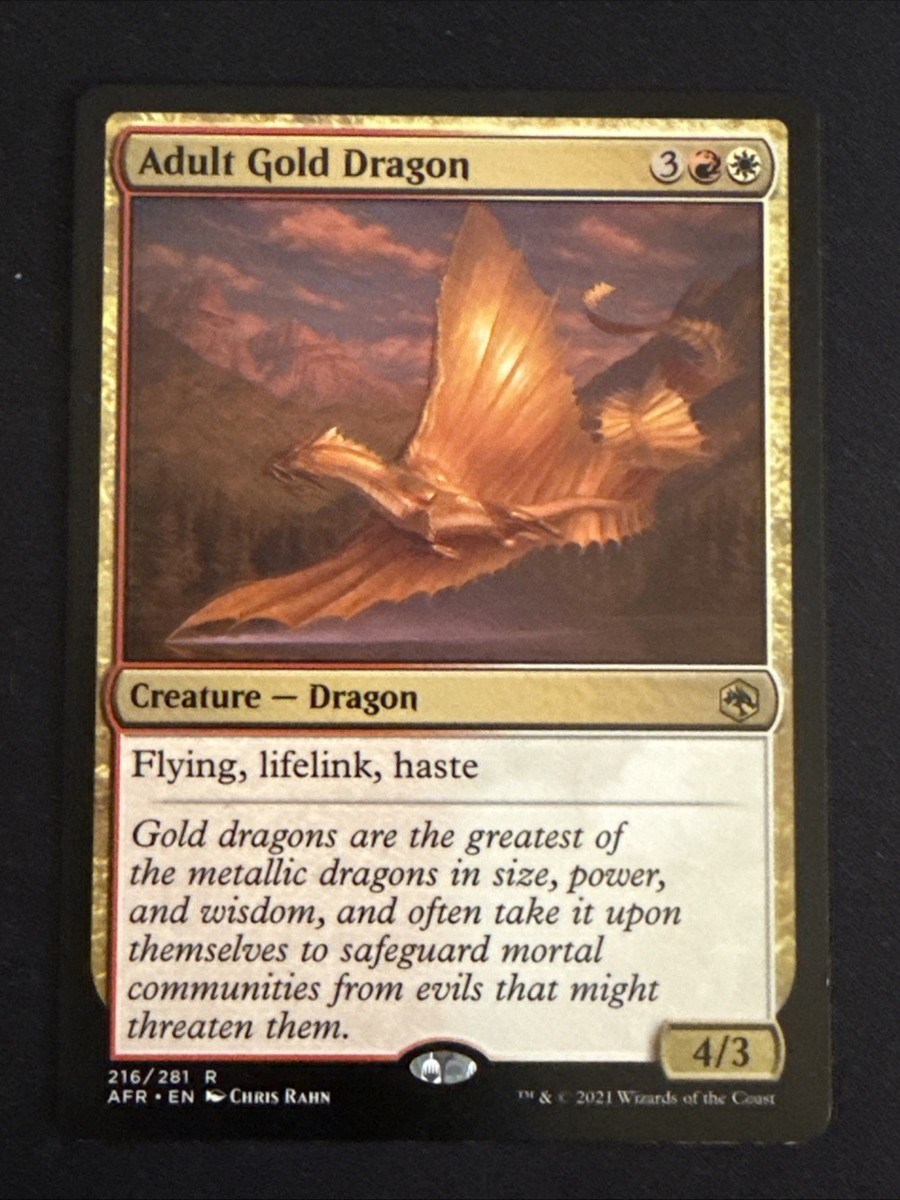 1x Adult Gold Dragon (216) Adventures in the Forgotten Realms LP