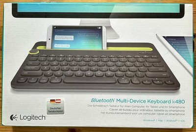 Logitech K480 Bluetooth Multi-Device Tastatur QWERTZ Deutsch Schwarz/Grün