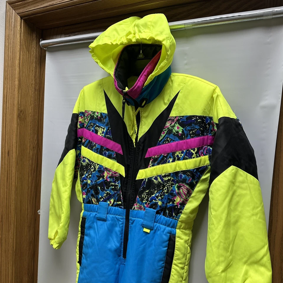 Obermeyer One Piece Traje de Nieve Esquí Babero de Nieve Retro De Colección 1980 Juniors Adulto Unisex Foto 2 de 4