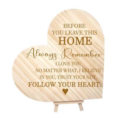 Heart Plaque Engraved with Love & Trust Message for Home Family & Daily Reminder