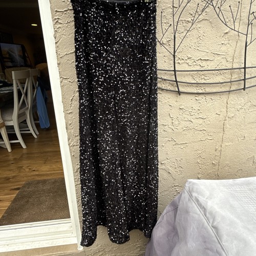 Feeniesty Pailletten Schlaghose Damen Disco Schlag weite Hippie Hose in Schwarz Sm - Bild 1 von 9