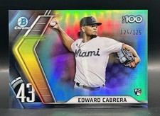 2022 Bowman Chrome EDWARD CABRERA Bowman Scouts Top 100 Aqua Refractor /125
